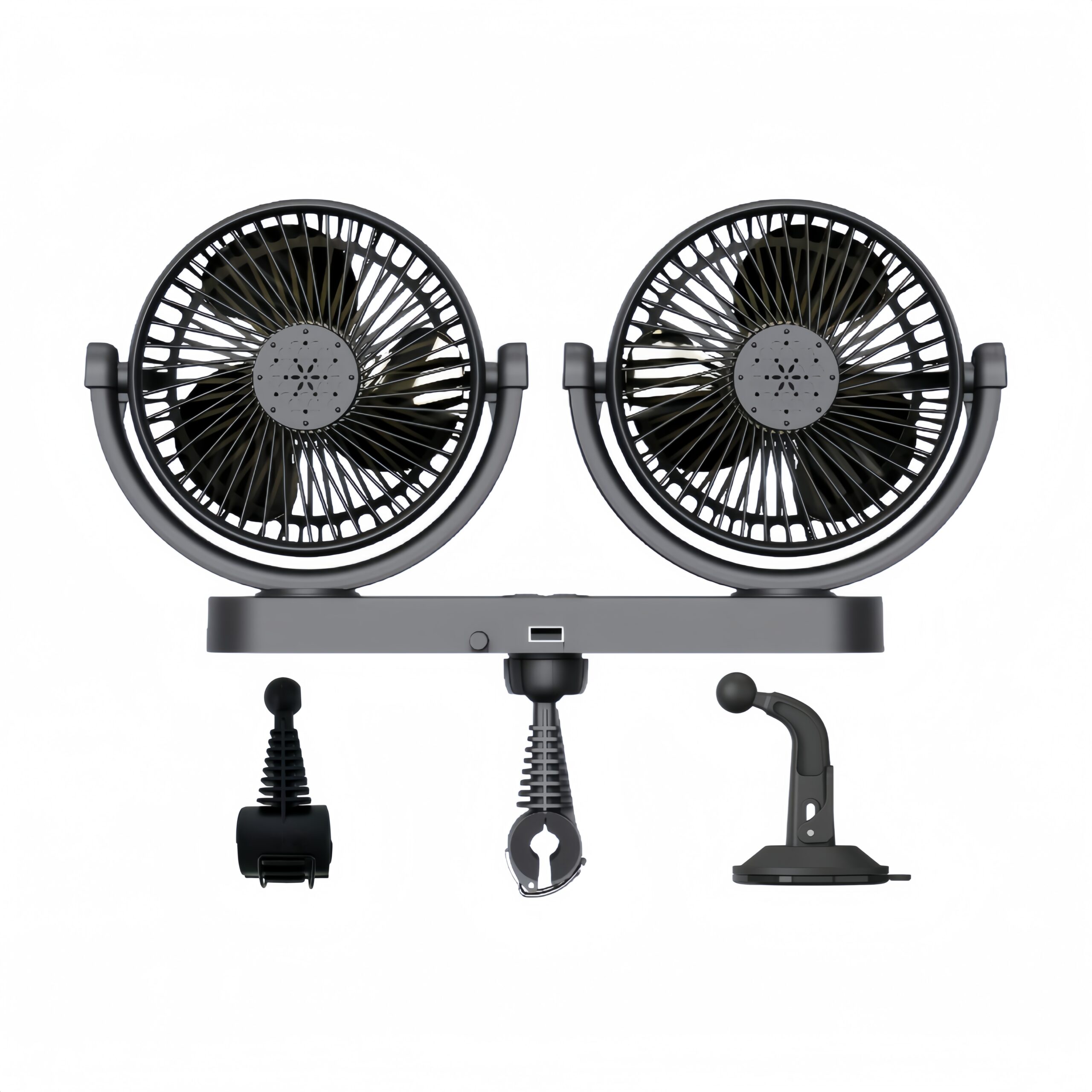 Yuan-904 Aroma Car Cooling Fan in USB Charging Designed